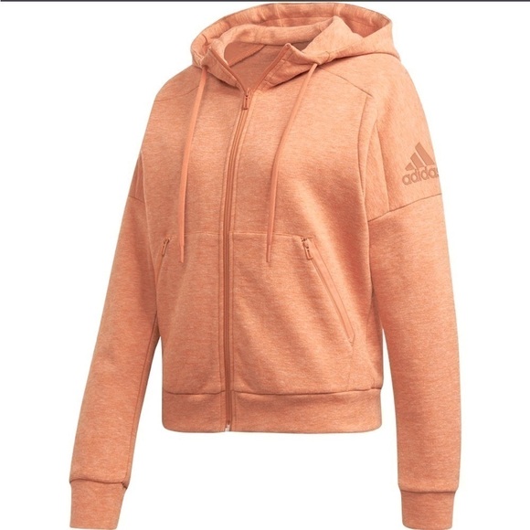 adidas Tops - Adidas ID Melang Hooded Full Zip Track Jacket Pink Size Small